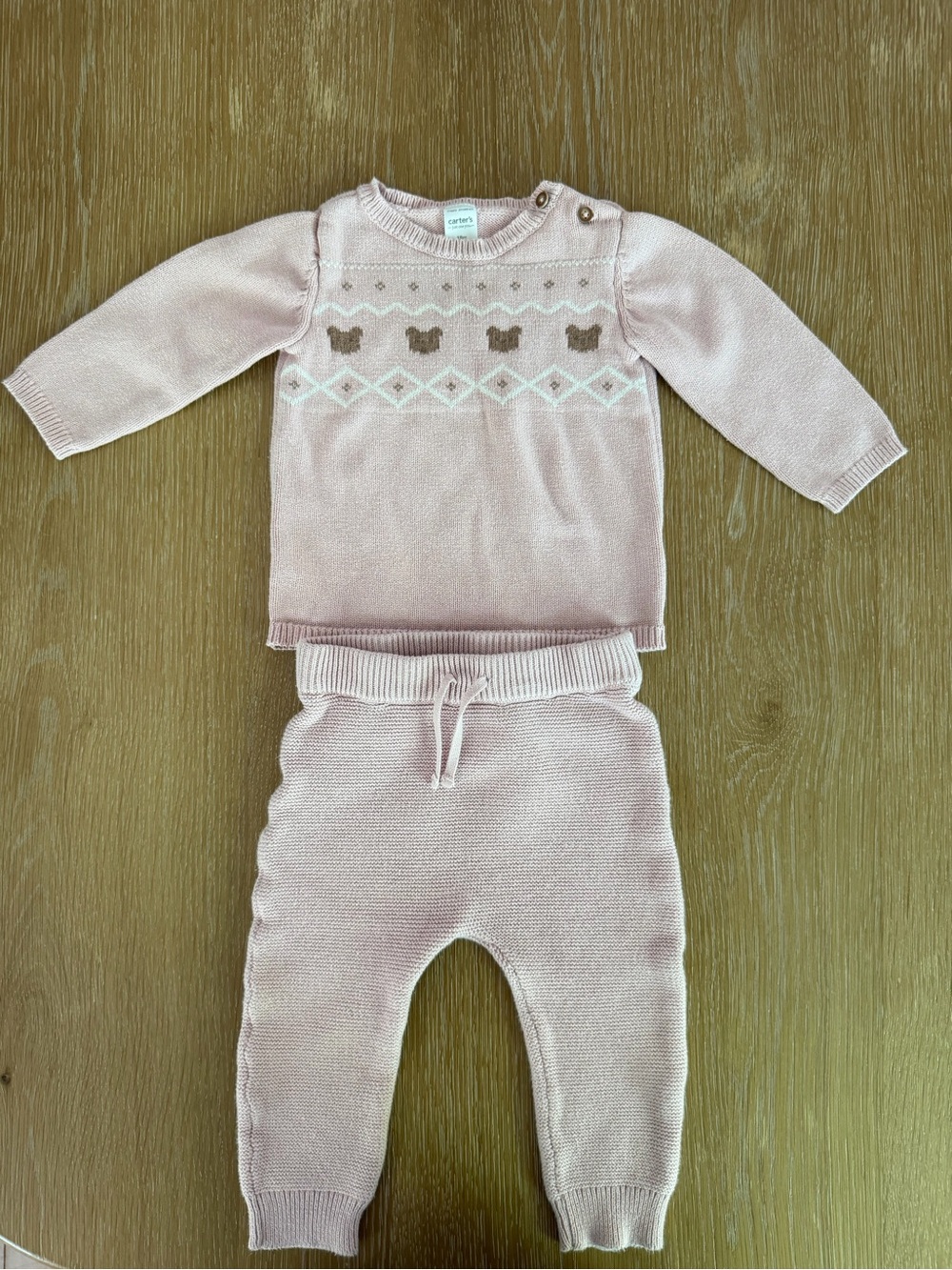 Carter's Blush Knit Two-Piece Sweater Set